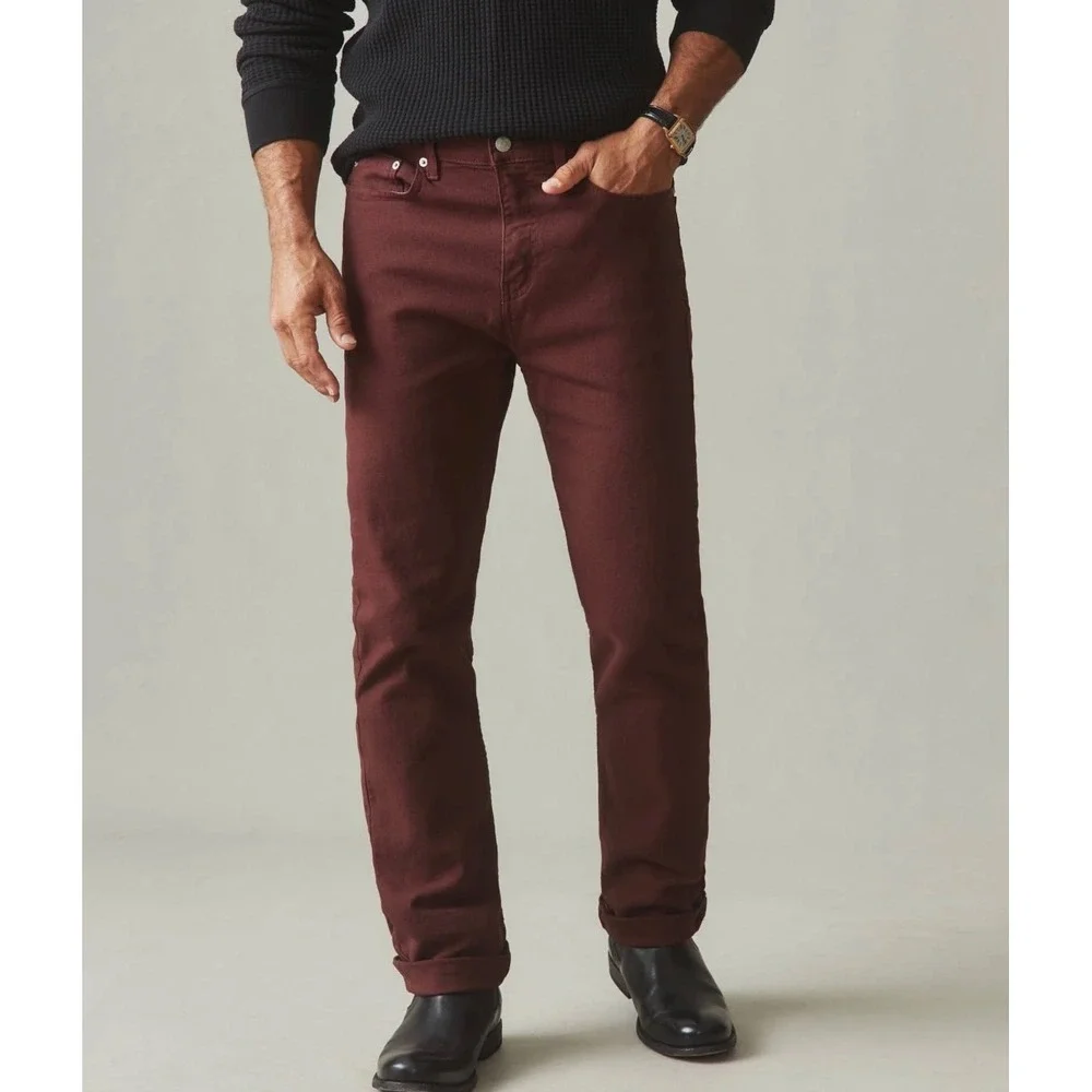 NWOT American Giant Men Roughneck Stretch Canvas Straight Leg Pants 34x34 Raisin